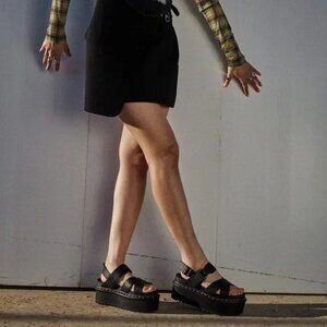 EUC Dr Martens Voss II Quad Platform Black Matte Sandals
